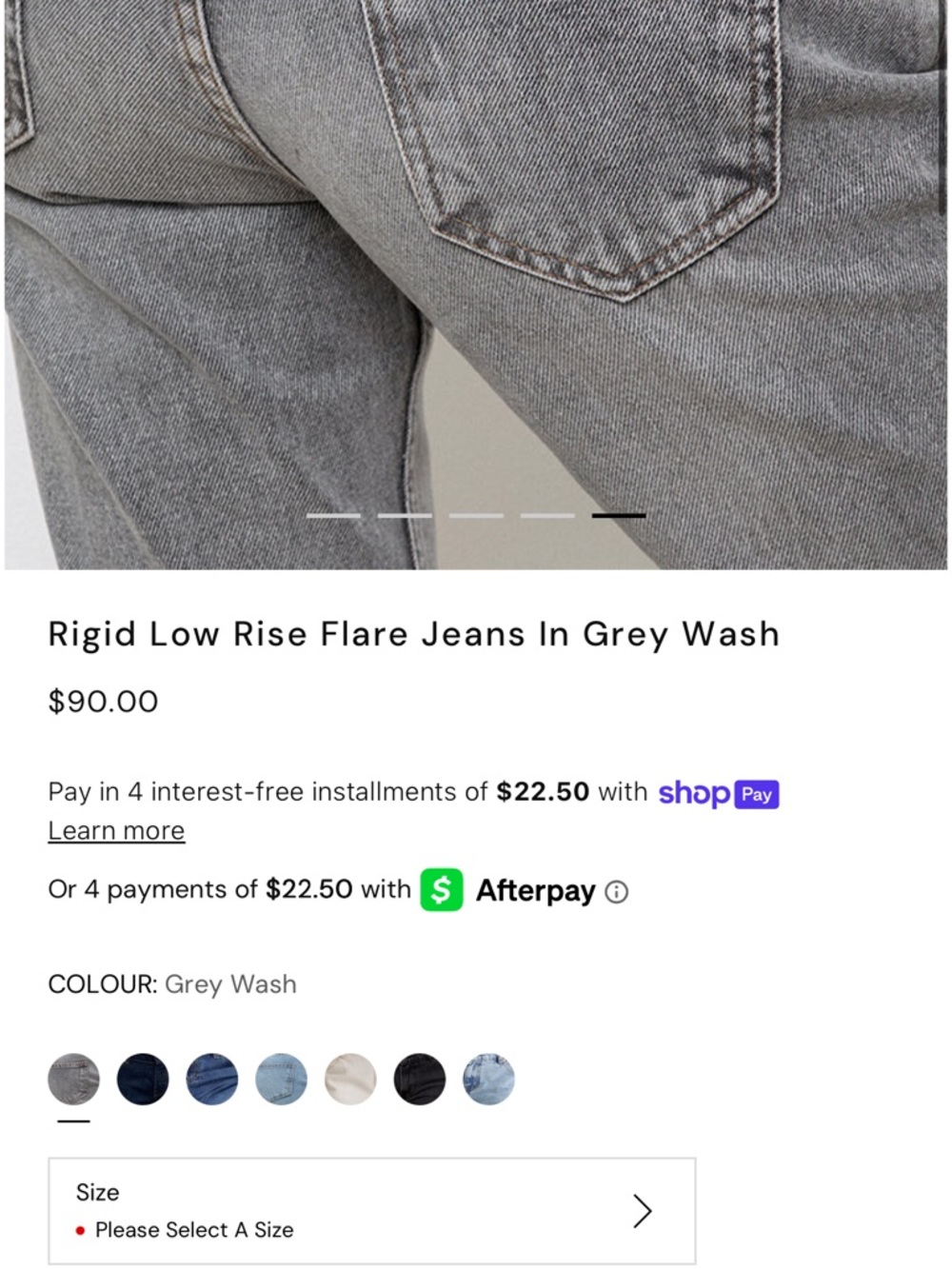 Motel Rocks Grey Boot-Cut Jeans - Picture 9 of 10